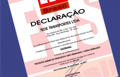 Transduarte recebe recertificação SASSMAQ